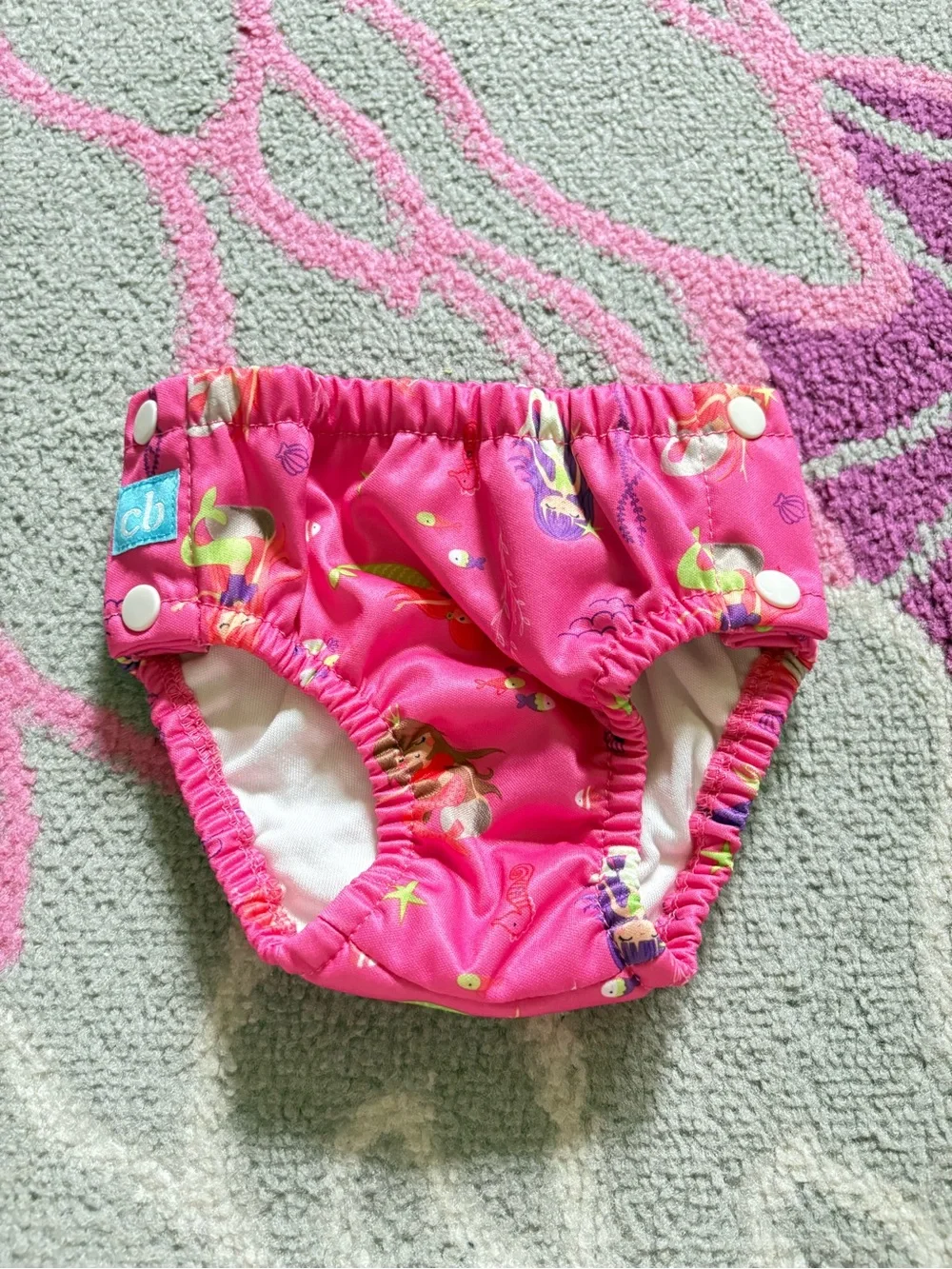 Charlie Banana Mermaid Print “Mermaid Zoe” Swim Diaper with Snaps